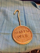 BRASS CHIMNEY DAMPER HOOK TOOL OPEN CLOSED HANDLE STICK