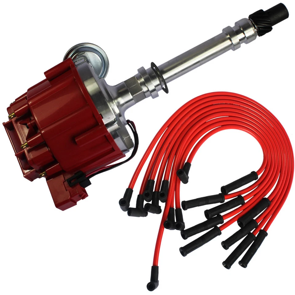 For Chevy SBC 350 BBC 454 HEI Distributor With Spark Plug Wires Ignition Kit - Image 2 of 4