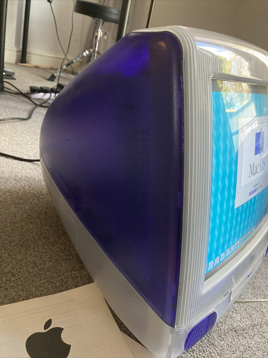 Vintage '99 Apple iMac G3 Grape & Keyboard Rare CD Tray