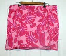 Juicy Couture Womens 1X Plus Fuschia Tropical Floral Knit Skort NWT