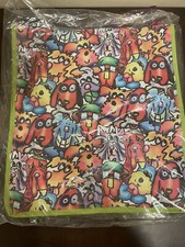 Colorful Dog XL Tote Bag Pocket Bright Dogs Retro NEW