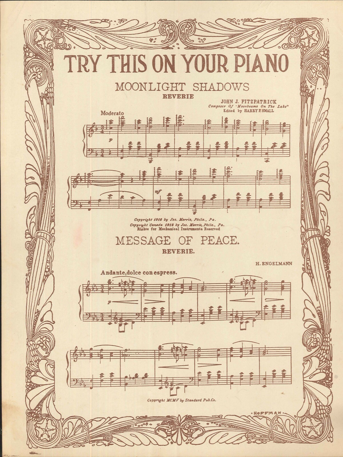 Old Oaken Bucket Piano Solo Sheet Music 1909 Drumheller Beaux Arts Ed