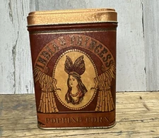 Vtg Indian Princess Popping Corn Collectible Tin J L Clark Company Empty Can