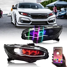RGB Color LED Headlight For Honda Civic 2016-2021 FC1 FK7 FK8 Head Lamp Assembly