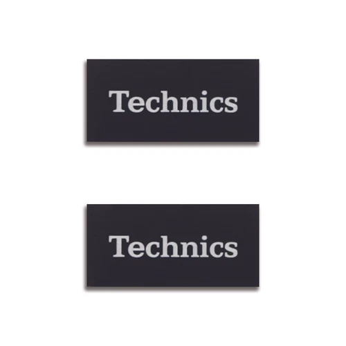 Technics Turntable Aluminum Logo Badge Dust Cover 25.4mm(1")X12.7mm(0.5") black