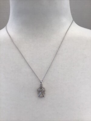 Affinity Made In Italy diamond sterling silver guardian angel necklace 18 Inches