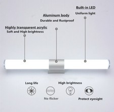 Modern Toilet Wall LED Lamp Makeup Vanity Front Mirror Bathroom Light Fixture