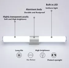 Modern Toilet Wall LED Lamp Makeup Vanity Front Mirror Bathroom Light Fixture