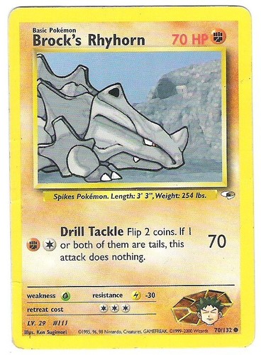 Brock's Onix 69/132 - Pokemon TCG - Gym Heroes - LP BB