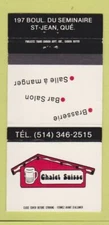 Matchbook Cover - Chalet Suisse St Jean QC 30 Strike