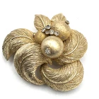 Vintage Coro Brooch Pin Gold Tone Leaf Flower Rhinestone Costume Jewelry