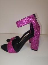Pink-Black, Gianni Bini Ronilynn Bling Jewel Embellished Heels Rhinestone,Size 6