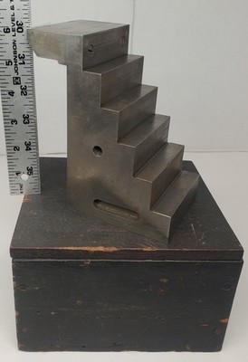 Vintage Precision Machinists Step Angle Block Depth Micrometer Calibrator Set Up