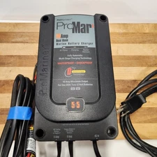 Used ProMariner "ProMar1" 10-Amp, 2-Bank, Marine Boat Battery Charger 12V Tested