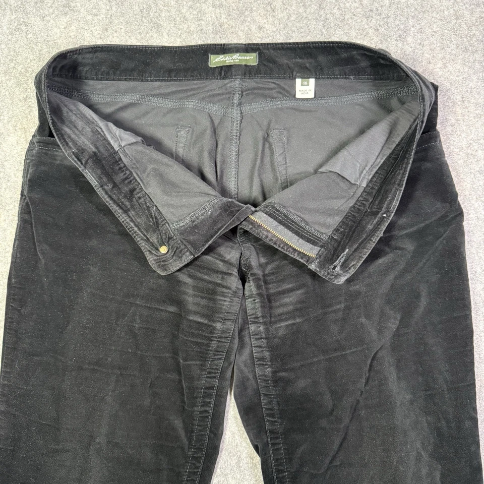 Pantalones LL Bean Outdoors Terciopelo Suave Pierna Ancha Para Mujer Talla 14 Negro Calce Favorito Foto 4 de 4