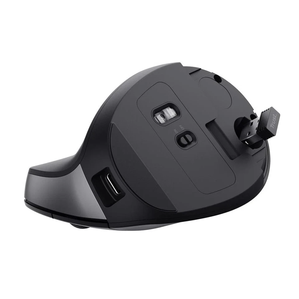 Trust TM-270 Right-hand Vertical mouse design Optical RF Wireless 2400 DPI Black - Image 3 of 4