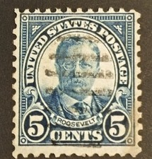 USA &bdquo;United States Postage&ldquo; Roosevelt 5 Cents &ndash; Einzelmarke, gestempelt
