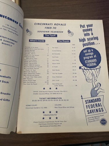 SELTEN 1969-70 CINCINNATI ROYALS BASKETBALL VINTAGE JAHRBUCH BOB COUSY ROBERTSON! - Bild 3 von 6
