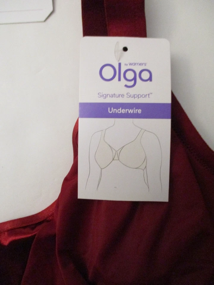 Olga Womens Signature Support full coverage Bra size 42 D Red - Image 4 of 4