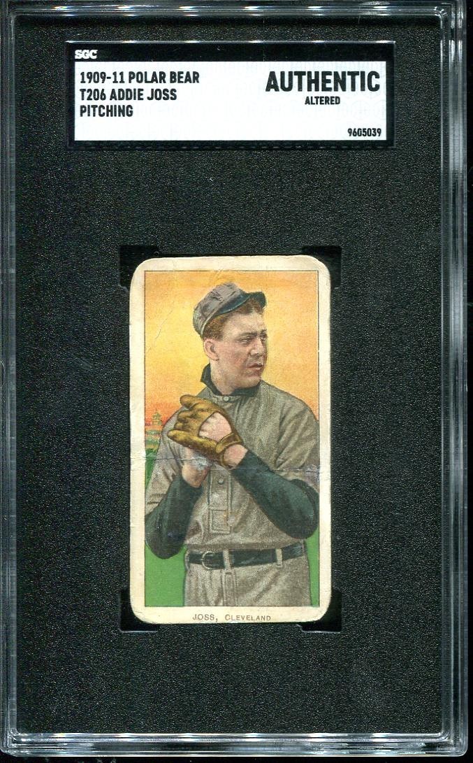 1909-11 Addie Joss Polar Bear T206 Pitching Cleveland Naps SGC AUTHENTIC