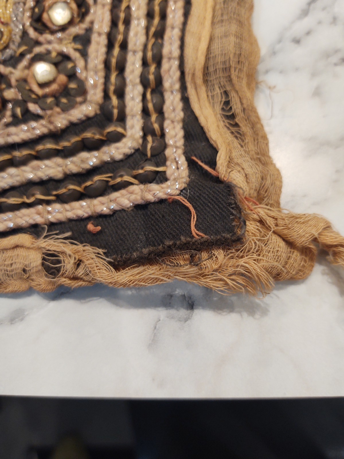 Sequin PEACOCKS Burmese KALAGA Hand-Embroidery Tapestry Wall Hanging 35 x 26 In