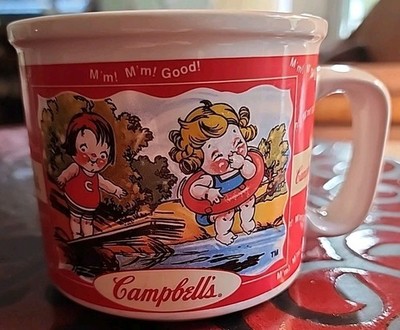 Vintage 1998 Campbell Soup Kids Mug Cup 14oz Summertime Fun Used No Box