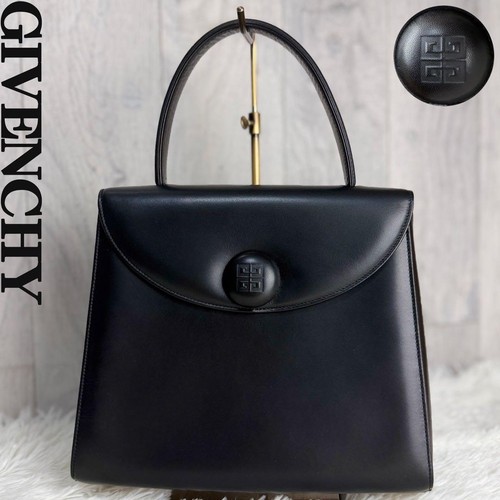 GIVENCHY Hand Bag Tote Purse 4G Leather Black Authentic