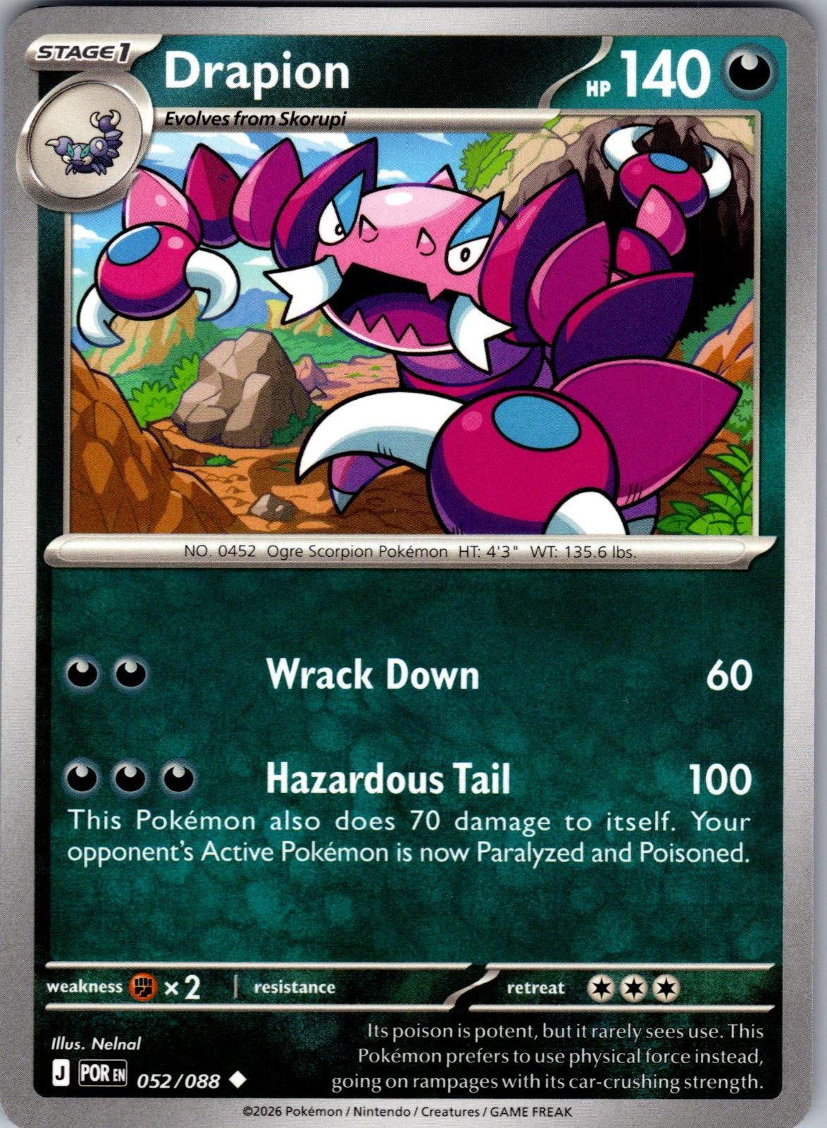 Drapion Perfect Order 052/088 Uncommon Pokemon Near Mint