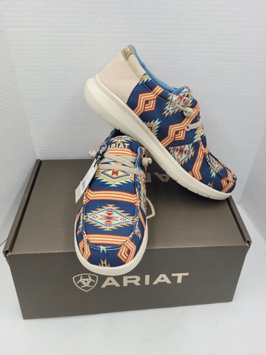 Scarpe casual Ariat uomo 10 EE Hilo Navy Cave Creek Southwest marrone chiaro slip-on 10053675 - Foto 3 di 13