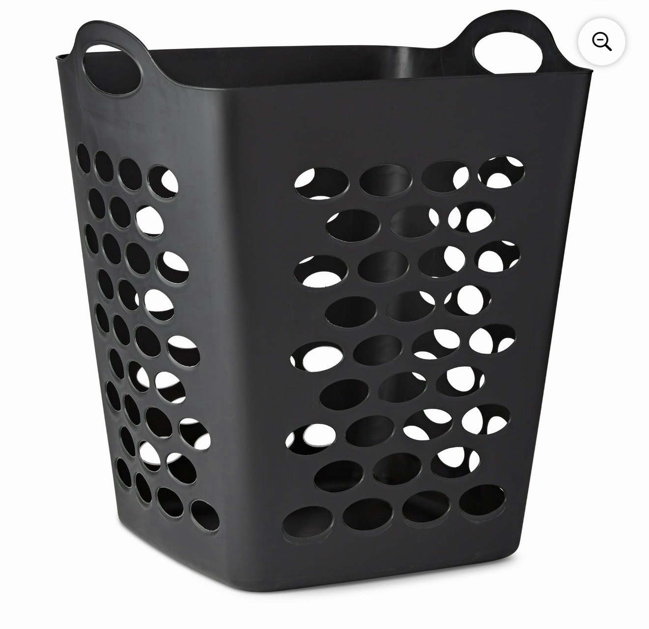 Mainstays Flex Square Laundry Hamper, Black, Adult.