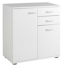 Kommode Sideboard Highboard Schrank Anrichte Wohnzimmer 2 Türen Schubladen Weiß