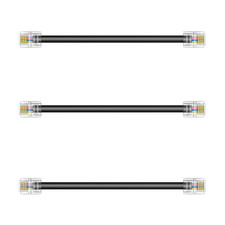 3Pack Phone Telephone Extension Cord 6 Inch Cable Line with Standard RJ11 6P4C P