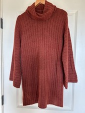 NWT Mi Ami Francescas Terracotta Cowlneck Sweater Dress Medium Thanksgiving Fall