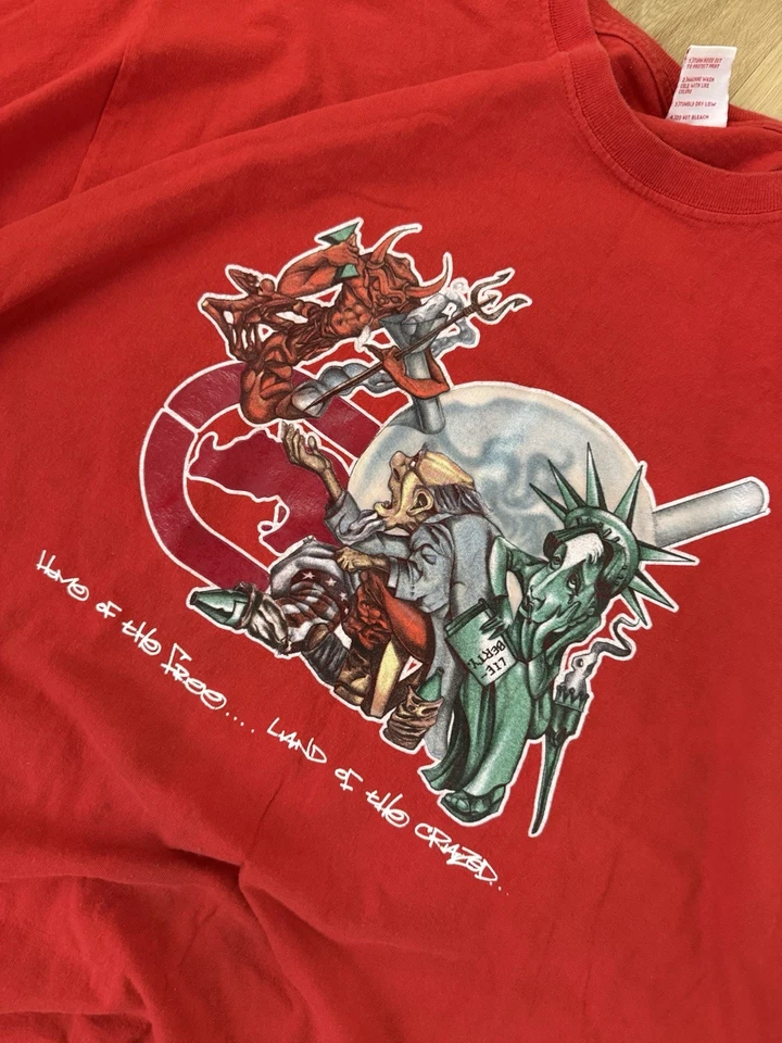 Y2K Vintage Rare Ecko Unltd Skater Graphic T Shirt Size 2XL Red Grunge - Image 2 of 4