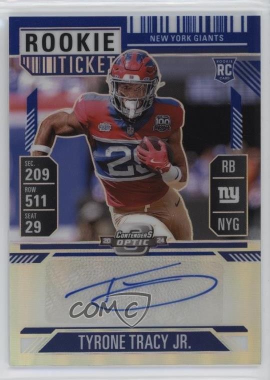 2024 Contenders Optic Ticket Blue Prizm 21/75 Tyrone Tracy Jr Rookie Auto RC