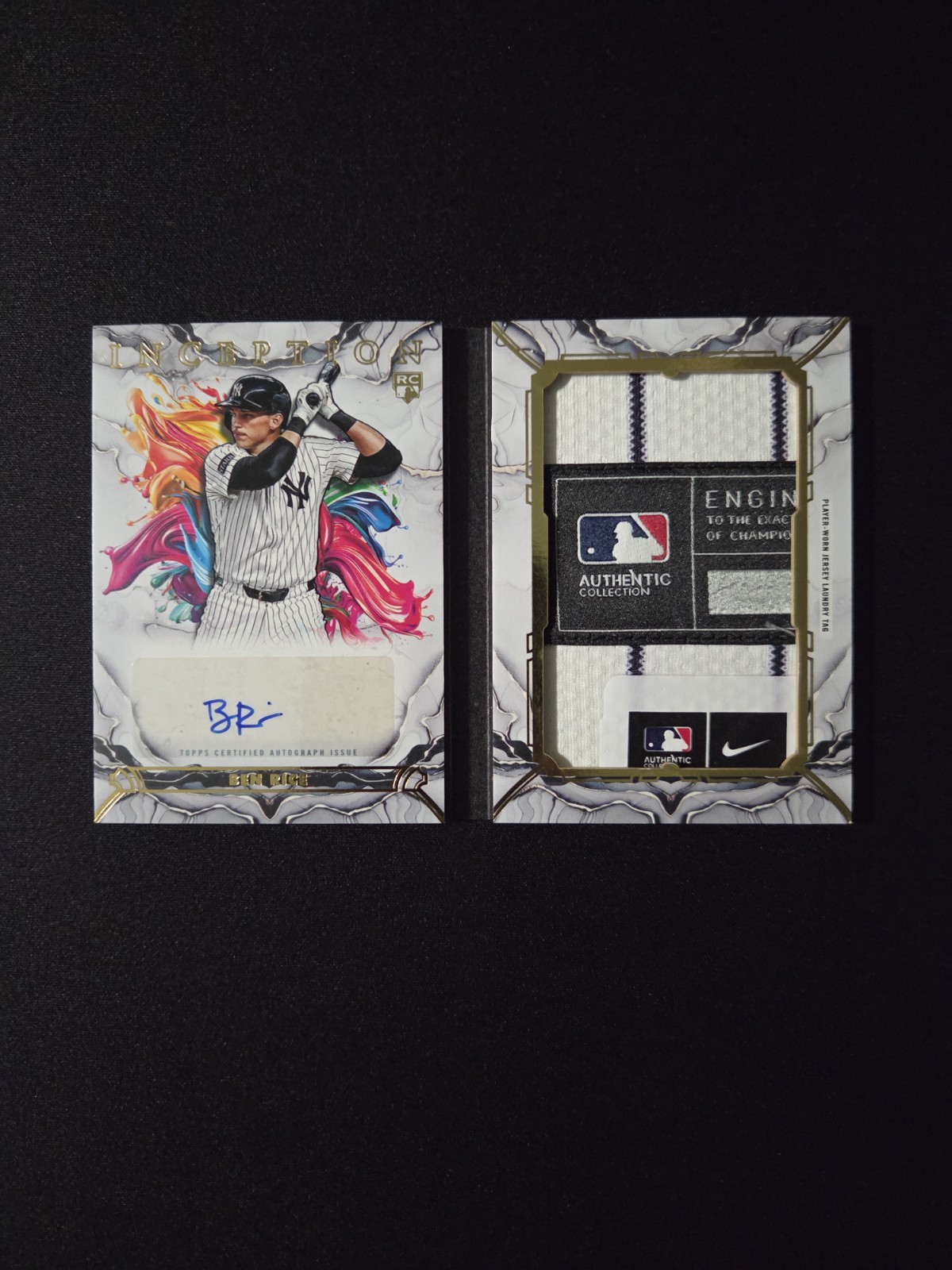 2025 Topps Inception Ben Rice RC Auto Patch Booklet 1/2 Yankees π₯π₯ view 2