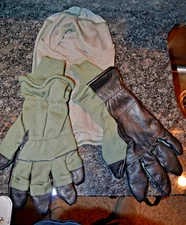 WINTER TACTICAL COMBO-U.S.G.I. COLD WEATHER FLIERS GLOVE SIZE 9 AND FLASH HOOD
