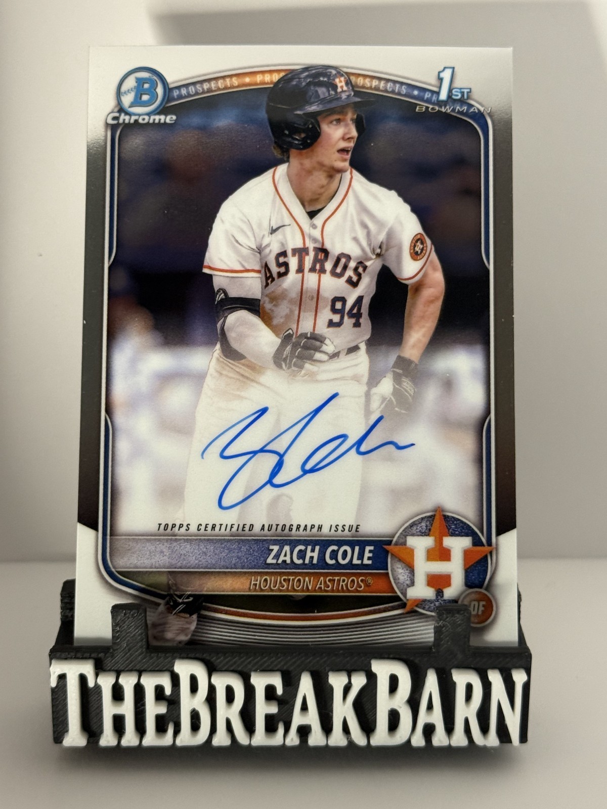 2025 Bowman Chrome 1st Auto Zach Cole Astros
