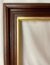 ANTIQUE WALNUT FRAME FITS 13 X 16 GOLD LINER VICTORIAN ART PICTURE DOCUMENT 1880