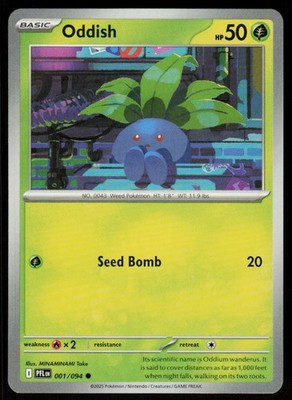 Oddish 001/094 Common Phantasmal Flames Pokemon Near Mint