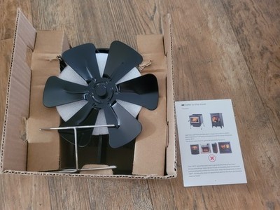 Wood Stove Fan, 5-Blade Fireplace Fan for Wood Burning Stove, Heat Powered fan