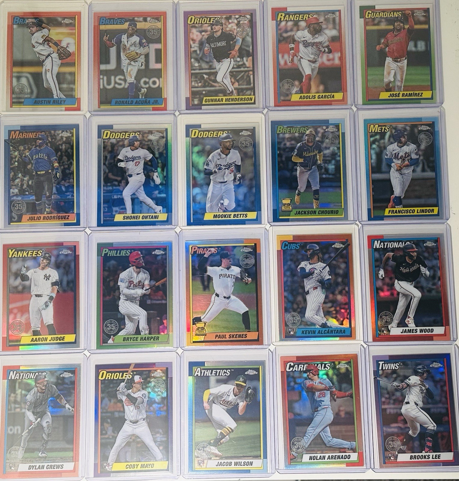 2025 Topps Chrome 1990s Baseball Complete Set - 20 35th Anniversary Cards
