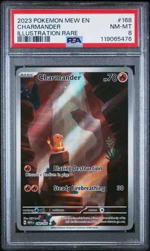 Pokémon Charmander 168/165 Scarlet & Violet 151 Illustration Rare Holo PSA 8