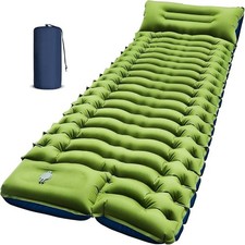 Camping Sleeping Pad Bed Inflatable Ultralight Pillow Built-in Foot Pump Hiking