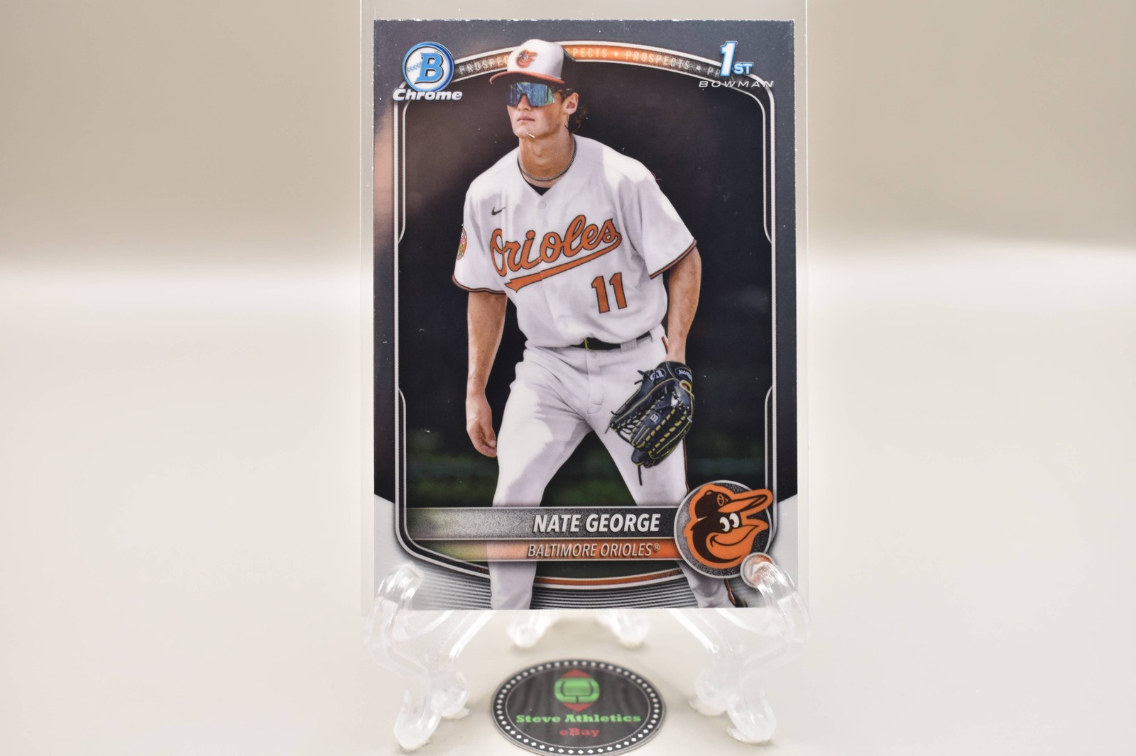 Nate George Orioles 2025 Topps Bowman Chrome Prospect 1st Rookie RC #BCP-184