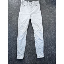 J Brand Womens Maria High-Rise Skinny Jeans White Cotton Blend
