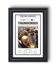2025 Oklahoma City Thunder NBA Champions &ldquo;THUNDEROUS&rdquo; Framed Newspaper
