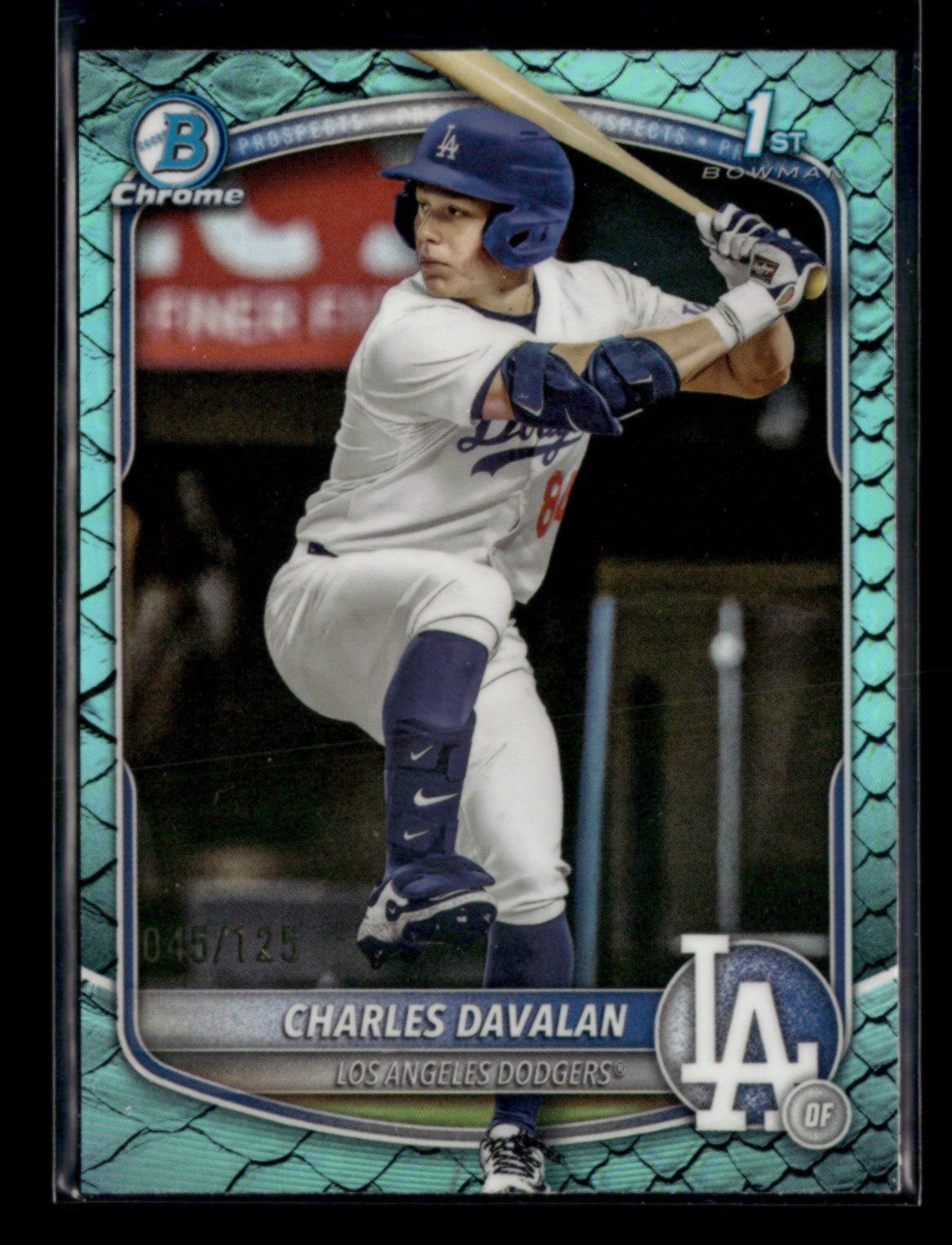 Charles Davalan 2025 Bowman Draft 1st Chrome Aqua Reptilian 045/125 [zjA98