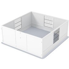 Dog Whelping Box with Adjustable Entry, Waterproof Pad,