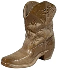 Vintage Frankoma Pottery Cowboy Boot Wall Pocket Planter Brown Western 7" 133